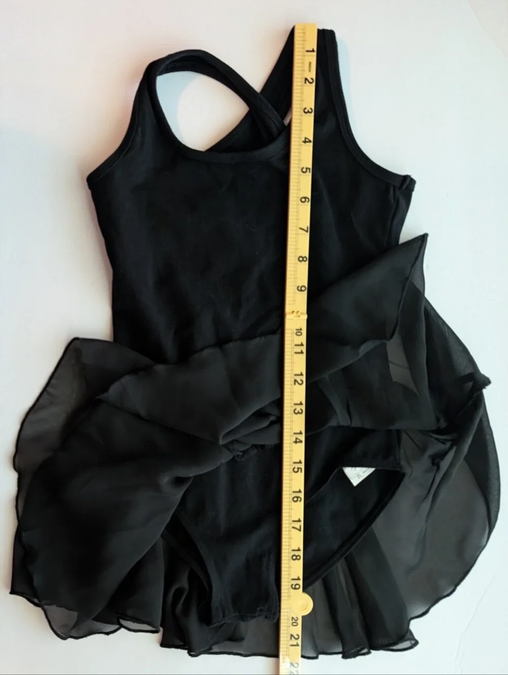Beautiful Black Leotard With Cutout Back And Attached Skirt
